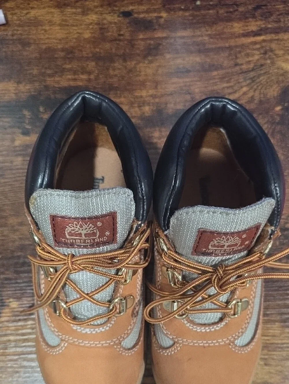 Timberland Kids Tan and Beige Leather Hiking Boots
